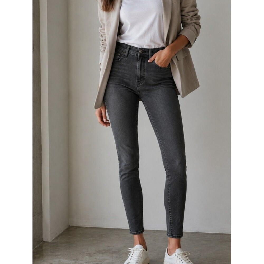FRAME Le High Skinny Jeans 29 Burton Gray High Rise Stretch Denim
